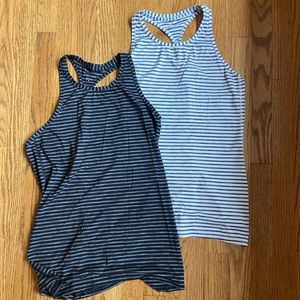 Athleta womens set of two black and white tanks